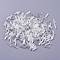 Glass Bugle Beads, Transparent Colours Rainbow, Clear, 6.5~7x2mm, Hole: 0.8mm, about 50000pcs/pound