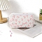 Polyester Wallet, Makeup Bag, with Zipper, Rectangle, Flower, Misty Rose, 200x85x110mm