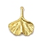 304 Stainless Steel Pendants, Real 18K Gold Plated, Ginkgo Leaf, 36x29x3mm, Hole: 2.6mm
