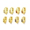 Brass Micro Pave Cubic Zirconia Hoop Earring, Real 18K Gold Plated, Mixed Color, 10.5x3mm
