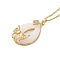 Brass Micro Pave Cubic Zirconia Pendant Necklaces,  Glass Jewelry for Women, 201 Stainless Steel Cable Chain Necklaces, Fish, 15.75 inch(40cm), Pendant: 34.5x17.5mm