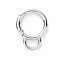 Alloy Spring Gate Rings, for Bag Making, Platinum, 5 Gauge, 38x4.5mm