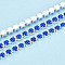 Iron Chains, with ABS Plastic Imitation Pearl, with Spool, Silver, Royal Blue, 2.5x2x2mm, about 10yard/Roll
