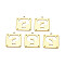 Ion Plating(IP) 201 Stainless Steel Chandelier Component Links, Laser Cut, Square with Question Mark, Real 18K Gold Plated, 25x23.5x1.5mm, Hole: 1.2mm & 2mm