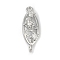 Brass Clear Cubic Zirconia Connector Charms, Long-Lasting Plated, Cadmium Free & Nickel Free & Lead Free, Platinum, Horse Eye, 18.5x6.5x4.5mm, Hole: 1.4mm