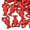 Resin Pendants, Imitation Food, Langoustine , Red, 49x31.5x13mm, Hole: 2mm