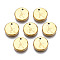 316 Surgical Stainless Steel Charms, Flat Round with Constellation, Real 14K Gold Plated, Cancer, 10x2mm, Hole: 1mm