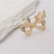 Zinc Alloy Finger Rings for Women, Golden, Bowknot, 33mm