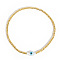 1Pc Bohemian Summer Glass Seed Beaded Bracelets, Shell Beads Bracelets for Women, Horse Eye, Inner Diameter: 6-7/8 inch(17.5cm)