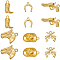 60Pcs 6 Styles Tibetan Style Alloy Pendants Sets, Mixed Color, 16~25x11~18.5x2~6mm, Hole: 1.6~2.5mm, 10pcs/style