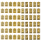 60Pcs 10 Style Tibetan Style Alloy Pendants, Rectangle with Tarot Pattern, Antique Golden, 23~26x13~14mm, 6pcs/style