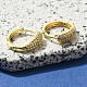 Серьги-кольца из латуни с прозрачным фианитом EJEW-M047-01G-2