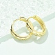 Латунные серьги-кольца из прозрачного кубического циркония EJEW-C122-05G-2