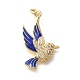 Кулоны с эмалью из латуни с прозрачным кубическим цирконием KK-M297-03G-1
