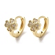 Серьги-кольца из латуни с микропаве из кубического циркония EJEW-A031-21G-1