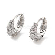 Латунные серьги-кольца из прозрачного кубического циркония KK-A227-11P