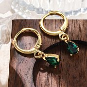 Латунные слеза серьги обруча EJEW-D288-19G