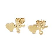 Heartbeat ion plating(ip) 304 нержавеющая сталь серьги-гвоздики фурнитура STAS-I206-104G