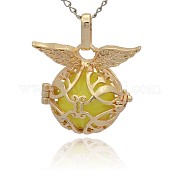 Золотые тона латунные клетки подвески KK-J213-12G