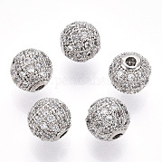 Стойки обшивки латунь кубического циркония бусы ZIRC-S001-8mm-A02