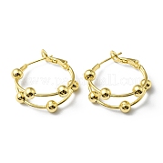 Серьги-кольца из латуни с покрытием из бисера EJEW-D055-24G