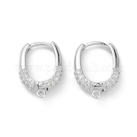 Латунные серьги-кольца из прозрачного кубического циркония EJEW-K245-20P-1