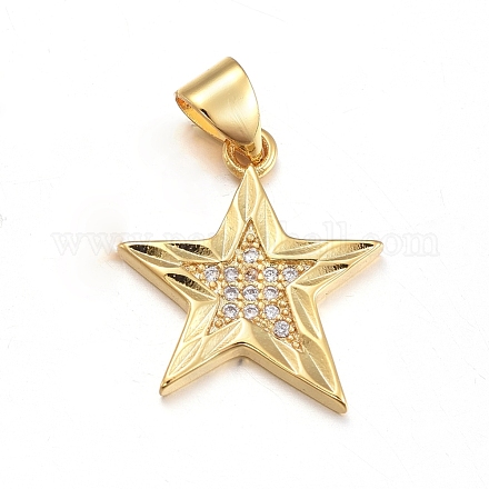 Латунные микропаве прозрачные подвески с фианитом ZIRC-L085-85G-1