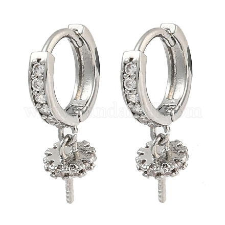 Латунные серьги-кольца из прозрачного кубического циркония KK-G490-12P-1