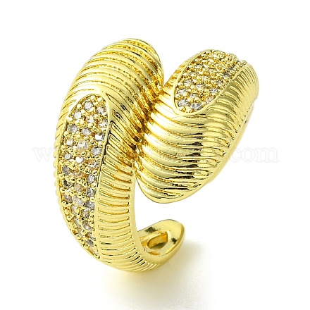 Открытые манжеты из латуни с микропаве кубический цирконий RJEW-K256-39G-1