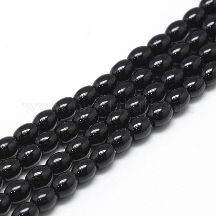 Выпечка окрашенные стеклянные бусины пряди X-DGLA-S115-8x6mm-Y49-1