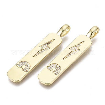 Латунные микропаве прозрачные подвески с фианитом ZIRC-N039-084-NF-1