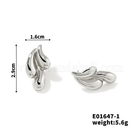 Серьги-гвоздики в форме капли из нержавеющей стали 304 GG4806-1-1