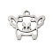 201 Stainless Steel Pendants, Pig Charms, Stainless Steel Color, 13x15.5x1mm, Hole: 1.4mm