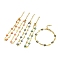 Enamel Flower & Heart Link Chain Bracelet, PVD Vacuum Plating Golden 201 Stainless Steel Bracelet, Mixed Color, 6-3/4 inch(17cm)