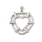 Brass Micro Pave Cubic Zirconia Pendants, Cadmium Free & Lead Free, Heart Charms, Platinum, 26x25.5x3mm, Hole: 5x3.5mm