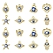 16Pcs 8 Styles UV Plating Alloy Enamel Pendants, with Rhinestone, Golden, Evil Eye, Mixed Shapes, 13.5~18.5x11~17x2~3mm, Hole: 2mm, 2pcs/style