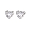 Brass Micro Pave Clear Cubic Zirconia Pendants, Cadmium Free & Nickel Free & Lead Free, Heart Charms, Real Platinum Plated, 9x9.5x3mm, Hole: 0.8mm