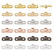 24Pcs 6 Colors Rack Plating Brass Pave Clear Cubic Zirconia Connector Charms, Long-Lasting Plated, Cadmium Free & Lead Free, Oval, Mixed Color, 10.5x4x3mm, Hole: 1.5mm, 4pcs/color