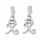 Eco-Friendly Brass Micro Pave Cubic Zirconia Pendants, Long-Lasting Plated, Real Platinum Plated, Cadmium Free & Lead Free, Letter, Letter.X, 16~20x7~11.5x1.5~2.2mm, Hole: 6.5x3.5mm