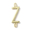 Rack Plating Brass Connector Charms, for Personalized Name Necklace Making, Cadmium Free & Lead Free, Long-Lasting Plated, Real 18K Gold Plated, Letter Z, 22.5x7x1.5mm, Hole: 3x0.8mm