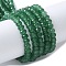 Dyed Natural Malaysia Jade Rondelle Beads Strands, Faceted, Sea Green, 4x2~3mm, Hole: 1mm, about 110~115pcs/strand, 14 inch