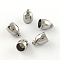 Tarnish Resistant Smooth Surface 201 Stainless Steel Cord Ends, End Caps, Stainless Steel Color, 9x5.5mm, Hole: 1mm, Inner Diameter: 4mm