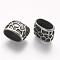 304 Stainless Steel Slide Charms, For Leather Cord Bracelets Rope Keychain Making, Oval, Antique Silver, 11.5x16x10mm, Hole: 7x12mm