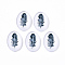 Tempered Glass Cabochons, Oval, White, Size: about 18mm long, 13mm wide, 6mm thick