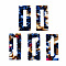 Cellulose Acetate(Resin) Pendants, Rectangle, Blue, 48.5x22x2.5mm, Hole: 1.2mm