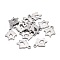 Non-Tarnish 201 Stainless Steel Charms, Laser Cut, Double Dolphin, Stainless Steel Color, 12.5x10x0.9mm, Hole: 1.4mm