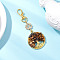 Natural Tiger Eye Chips Beads & Alloy Tree of Life Pendant Decorations, with Swivel Lobster Claw Clasps, 90mm