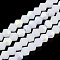 Imitation Jade Bicone Frosted Glass Bead Strands, Half AB Color Plated, Faceted, White, 4x4mm, Hole: 1mm, about 80~85pcs/strand, 30~32cm