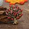 Rhinestone Pin, Alloy Brooch for Backpack Clothes, Tree of Life, Antique Golden, 55x48mm
