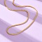 2MM Brass Chain Necklaces, Rack Plating, Lead Free & Cadmium Free, Long-Lasting Plated, Real 18K Gold Plated, 17.60 inch(44.7cm)